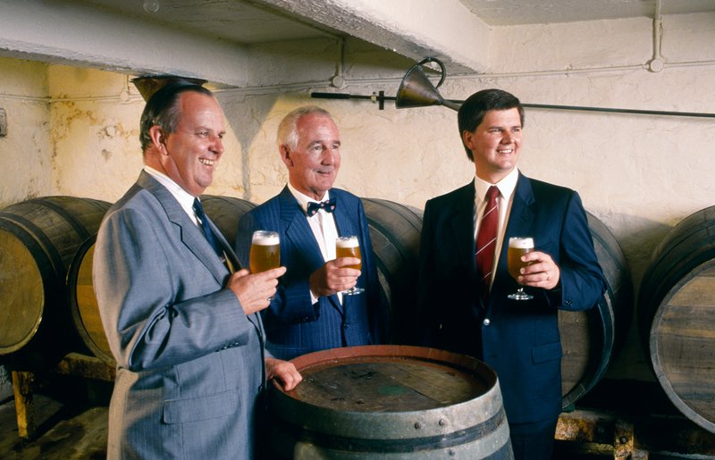 Bill Cooper, Maxwell Cooper and Tim Cooper at Leabrook Brewery circa 1990